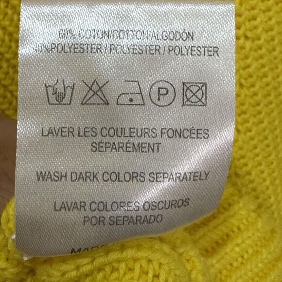 Sandro Paris Sweater Size 6 (2) Yellow Cotton Blend Knit Pullover Crewneck - Picture 7 of 7